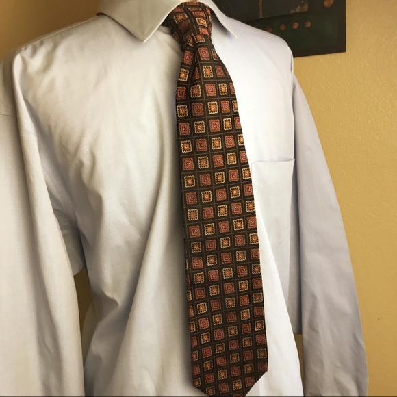 XMI Platinum tie floral square maroon & black - Picture 3 of 4